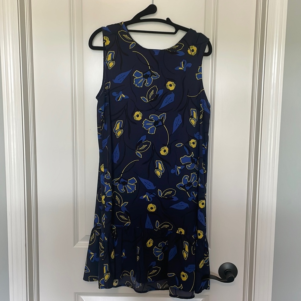 Women’s dress halogen blue and yellow floral